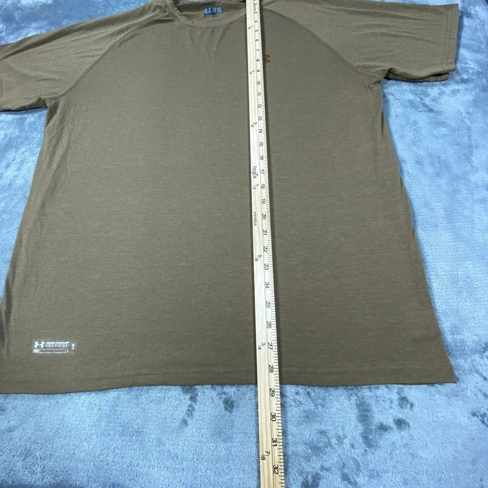 Under Armour Shirt Mens Large Beige Tactical Military Tan Loose Fit Workout‎ Gym